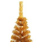 Kunstkerstboom met standaard, 210 cm hoog, kerstdecoratie, kunstboom, hoge kunstmatige dennenboom, PET en staal, goud