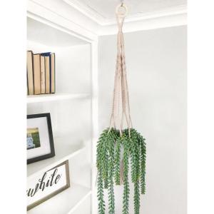 45,7 cm hangende planten kunstmatige vetplanten, hangende plant met geweven katoenen touw, decoratieve voor thuis badkamer decor