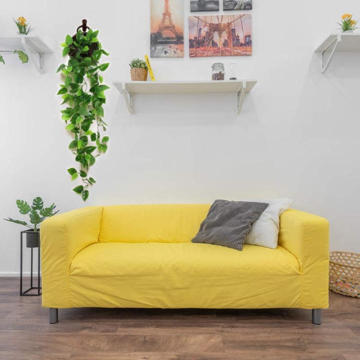 Kunstmatige klimopslinger kunstmatige hangende planten binnenshuis, hangende mandplanten, kunstmatige hangende planten buiten, valse klimop hangende wijnstokken voor thuis, muur, b