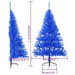 Kunstkerstboom met standaard, hoge kunstkerstboom, 120 cm hoog, kerstdecoratie van pvc en staal, blauw