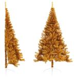 Kunstkerstboom met standaard, 210 cm hoog, kerstdecoratie, kunstboom, hoge kunstmatige dennenboom, PET en staal, goud