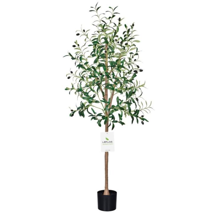 150cm künstliche Olivenbaum, nur für den Innenbereich mit lebendigem Stamm, verstellbarem Zweig und prallen Oliven, deko für Büro, Laden, Wohnung und Party