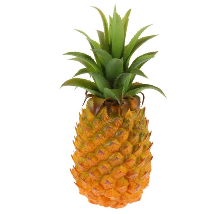 2St simulierte Ananas-Ornamente Küchensimulation Ananas realistische gefälschte Ananasornamente Ananas Attrappe für Schaufenster Kunst Ananas für Hausdekoration Spielzeug Harz