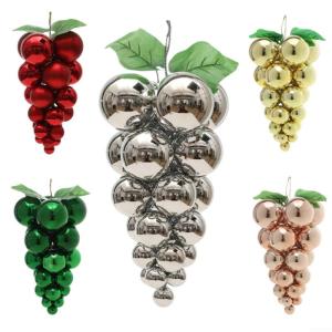 Künstlicher Trauben-Cluster, künstliche Trauben, Weihnachtsbaum, hängende Ornament, realistische künstliche Obstdekoration, Weihnachtsdekoration, 30 x 18 cm (grün)