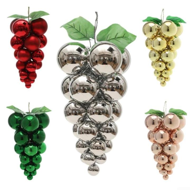 Künstlicher Trauben-Cluster, künstliche Trauben, Weihnachtsbaum, hängende Ornament, realistische künstliche Obstdekoration, Weihnachtsdekoration, 30 x 18 cm (Champagner)