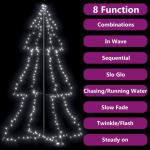 Weihnachtskegelbaum Lichterbaum Weihnachtsbaum Beleuchtet Dekobaum Weihnachtsdeko Lichterkette Beleuchtung 240 LEDs Indoor Outdoor 118x180cm