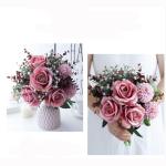 Kunstblumen Künstliche Blumen mit Topf, simulierte Seidenrose, gefälschte Bonsai-Pflanzen, Blumenarrangements für Zuhause, Hochzeit, Party, Büro für jeden Anlass