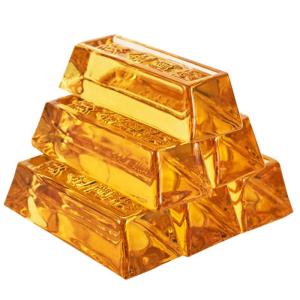 6st Simulation Goldbackstein Chinesischer Feng Shui Künstliche Künstlicher Simulierter Ziegelstein Spiel-Requisiten Goldener Barren Yellow Zitrin