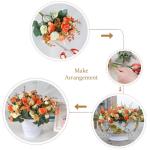 21 kunstzijden rozen, 2 bundels , decoratieve kleine boeketten , kunstboeket, realistisch plastic boeket voor huis, feest, taartdecoratie