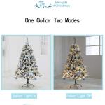 Leichter künstlicher Weihnachtsbaum, beflockter Schnee mit Ornamenten, Metallbeinen, Glasfaser-Baum, klassisch für Dekorationen im Innenbereich, 9,8 Fuß, modisch，A-60CM(24inch