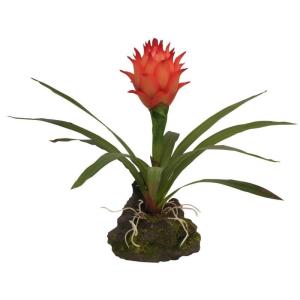 IF-20 Bromelie kunststof plant/plastic plant met voet, Cynaea, rot