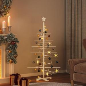 Kerstboom van hout om te versieren, 150 cm, massief grenen, dennenboom, kerstboom, decoratie, kerstbomen