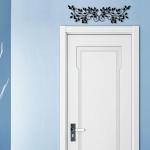 2 stuks metalen boomblad wanddecoratie wijnstok olijftak blad muurkunst ornament muur opknoping bord voor boven deur, woonkamer, kantoor, binnen en buiten decoratie (zwart)