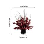 Kunstblumen Künstliches Blumenarrangement im chinesischen Stil – handgefertigte Blumenkunst aus Keramik und Silikon, lebensechte Topfpflanze für Zuhause für jeden Anlass