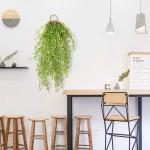 Kunstplant hangende met houten mand, hangende plant kunstmatige klimop 107 cm voor kantoor, keuken, tuin, party wanddecoratie (witte wilgen