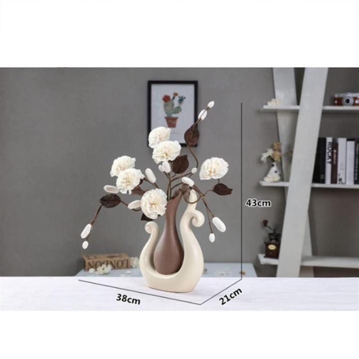 Kunstblumen Künstliche Blumenarrangements, künstliche Blumen mit kreativer Keramikvase, Bonsai-Pflanzen, Tischdekoration für Zuhause für jeden Anlass