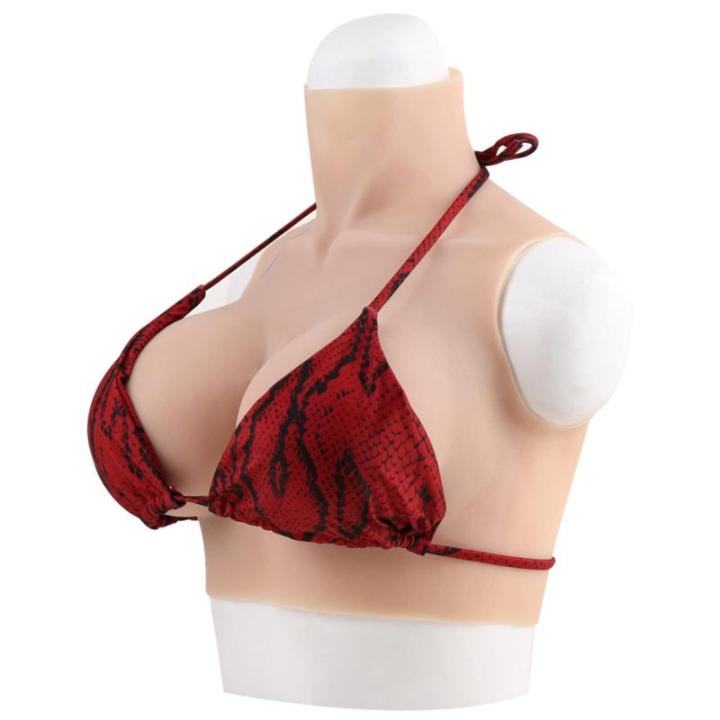 Rag Shemal, siliconen borst, katoen, gevuld, Z cup, realistische huidborsten van siliconen, zachte siliconen voor cross-dressing, travestite voor heren, 1 bruin
