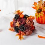 Schwarzes Blumenarrangement, Halloween-Party-Mittelstücke, Blumenarrangement, künstliche Blattsträuße für Fotografie-Requisiten