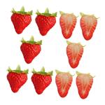 5 Sätze Künstliche Erdbeere Künstliche Früchte Zur Lebensechten Dekoration Gefälschte Erdbeere Gefälschtes Erdbeermodell Künstliche Früchte Ornament Falsches Obst PVC 10 St