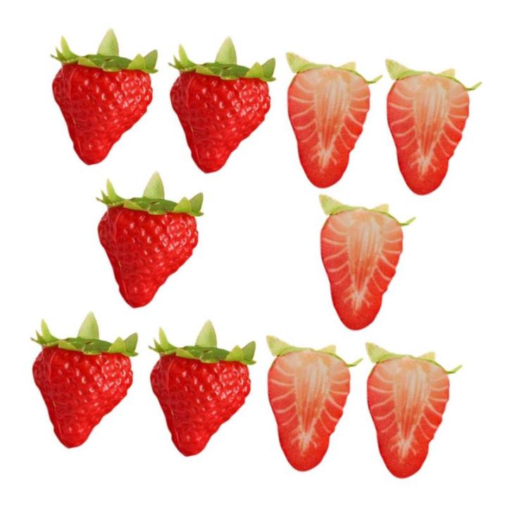 5 Sätze Künstliche Erdbeere Künstliche Früchte Zur Lebensechten Dekoration Gefälschte Erdbeere Gefälschtes Erdbeermodell Künstliche Früchte Ornament Falsches Obst PVC 10 St