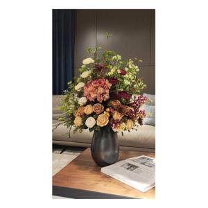 Kunstblumen Künstliche Blumen, künstliche Pflanzendekoration, Mittelstück – Bonsai-Keramiktopf im Retro-Stil, künstliche Pfingstrosen-Blumen-Arrangement für jeden Anlass