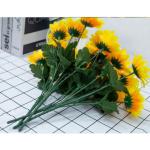 Kunstblumen Sonnenblumen-Dekor Gelbe gefälschte Sonnenblume in Vase, Stängel aus Seide, Tischdekoration, Hochzeitsdekoration (Glasvase), Höhe: 30 cm für jeden Anlass