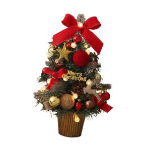 Tisch-Weihnachtsbaum, Mini-Weihnachtsbaum für den Schreibtisch mit Lichtern, dekorativer Kleiner Weihnachtsbaum, Weihnachtsdekoration für die, Style C