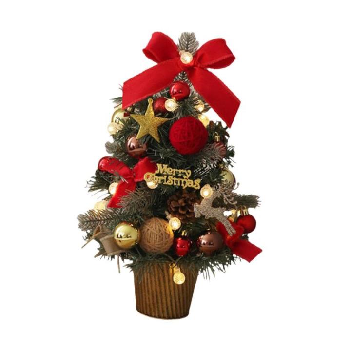 Tisch-Weihnachtsbaum, Mini-Weihnachtsbaum für den Schreibtisch mit Lichtern, dekorativer Kleiner Weihnachtsbaum, Weihnachtsdekoration für die, Style C