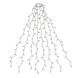 2m kerstboom Werplichtketting met ring, kerstboomverlichting Overworplichtketting met 8 slingers 280 LED-lichtketting voor 150cm 180cm 210cm 240cm boom - kleurrijk