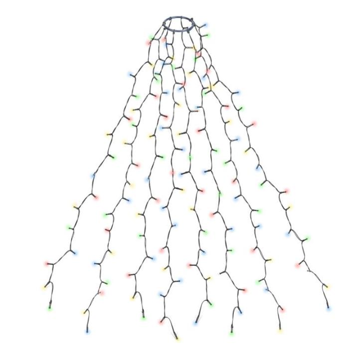 2m kerstboom Werplichtketting met ring, kerstboomverlichting Overworplichtketting met 8 slingers 280 LED-lichtketting voor 150cm 180cm 210cm 240cm boom - kleurrijk