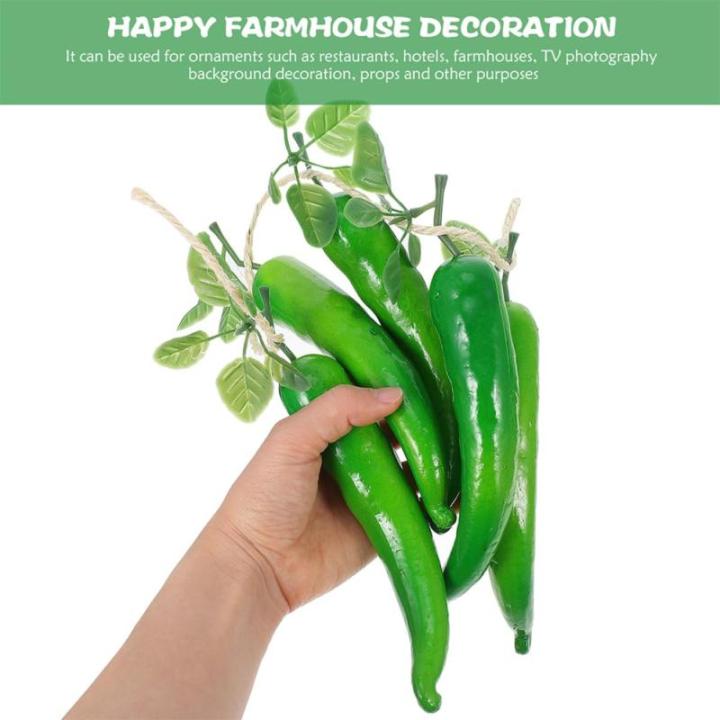 2 Sätze 2 Sets Künstliche Pfeffer Zimmerpflanzen Weihnachtspaprika Künstliche Pflanzen Pfeffer Dekor Bauernhaus Dekor Künstliche Innenpflanzen Chili Pfeffer 4 Saiten * 2