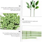 120 STK Rosenstiel künstlicher Kranz Rosenblütenstiel grünes Blatt künstliche blüten Artificial künstliche Rosen handgemachtes Material grüner Blumenstieldraht Kunststoff