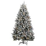 Künstlicher Weihnachtsbaum, Tannenbaum, Christbaum mit Metallständer, Weihnachtsdeko Kunstbaum, 300 LEDs & Kugeln 240 cm