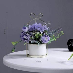 Kunstblumen Künstliche Blumen mit Keramikvase, künstliche Blumenarrangements, Tischdekoration, Blumenaufsätze, Pflanzenstrauß für das Wohnzimmer für jeden Anlass