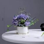 Kunstblumen Künstliche Blumen mit Keramikvase, künstliche Blumenarrangements, Tischdekoration, Blumenaufsätze, Pflanzenstrauß für das Wohnzimmer für jeden Anlass