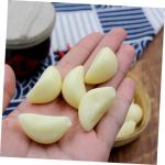 5 Sätze Simulierter Knoblauch Simulierte Knoblauchzehen Geschälter Knoblauch Grüner Knoblauch Simulation Knoblauchflocken-dekor Künstliches Gemüse Knoblauch-Modell PVC 12 Stü