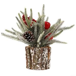 Künstlicher Weihnachtsbaum, Simulation, Mini-Weihnachtsbaumschmuck, 25 cm, für Zuhause, Tischplatte, Winter-Weihnachtsdekoration (B)