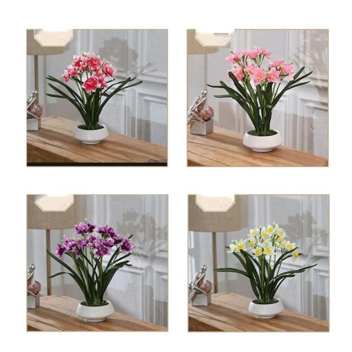 Kunstblumen Simulations-Fälschungsblume, künstliche Bonsai-Pflanzen mit Keramiktopf, Narzissen-Blumenarrangements für Hochzeitsfeiern zu Hause für jeden Anlass