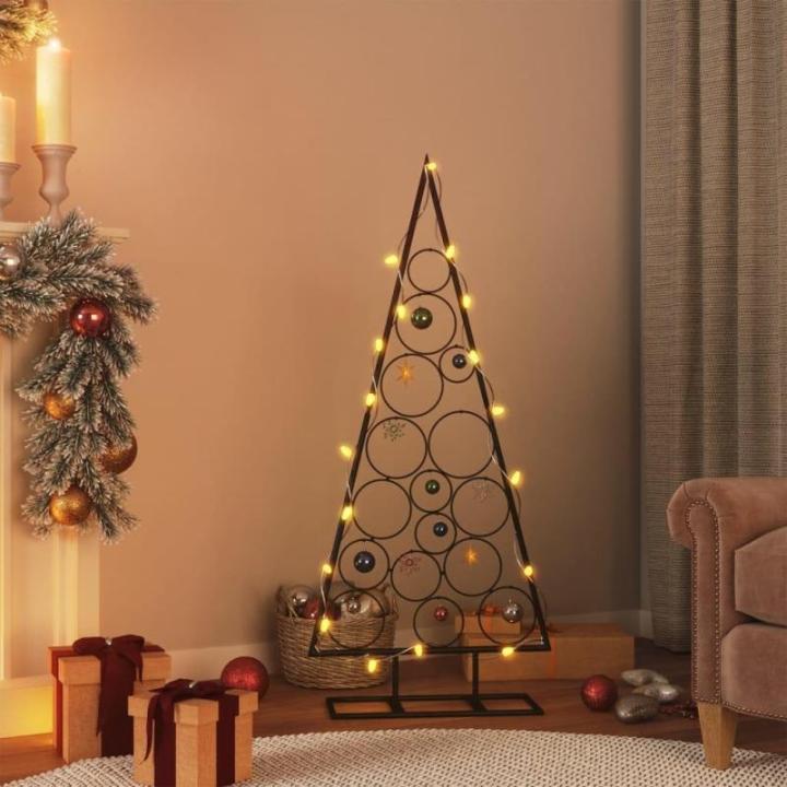 Metall Weihnachtsbaum für Dekorationen, Christbaum mit Ständer, Platzsparend DIY Dekoration, Weihnachtsschmuck Weihnachtsdeko, Schwarz 125cm