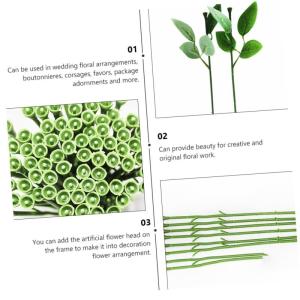 280 STK Rosenstiel künstliche blüten Artificial Flower Massenhandwerk Rosenblumendraht künstliche Rosen Girlande DIY Bindedrähte bastelt Blumendraht Hochzeit grüne Blätter