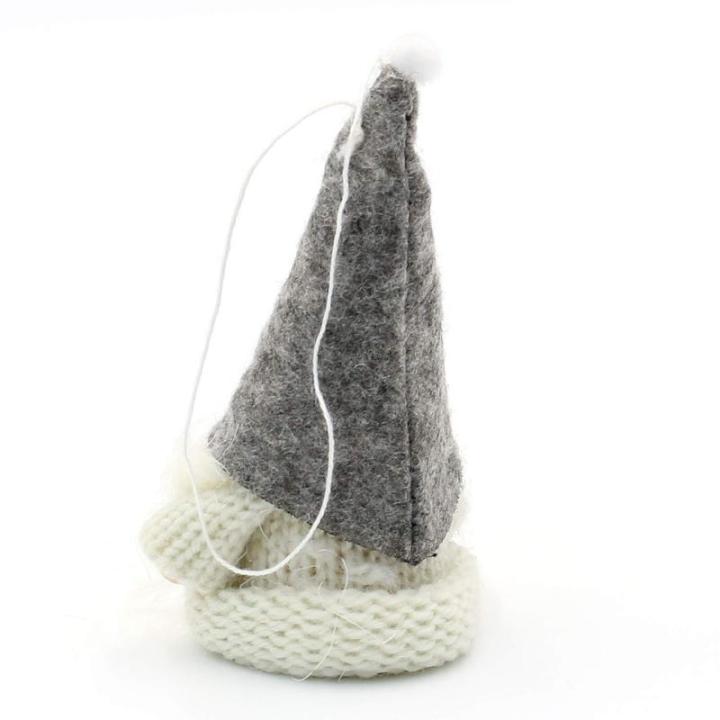 Vilten / breien kabouter/kabouter als boomopknoping / hanger in set van 4, grootte per kabouter ca. 5 x 5 x 10,5 cm.