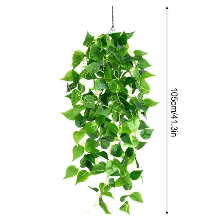 , 2 stuks, hangende , 105 cm, kunststof planten voor binnen en buiten, balkon, bruiloft, tuin, wanddecoratie