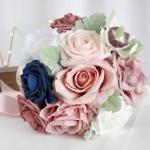 Künstlicher Blumenstrauß mit Pfingstrose und Rose für Hochzeiten, dekorative Blumenornamente, Handheld für Brautstrauß, Hochzeitsfeier