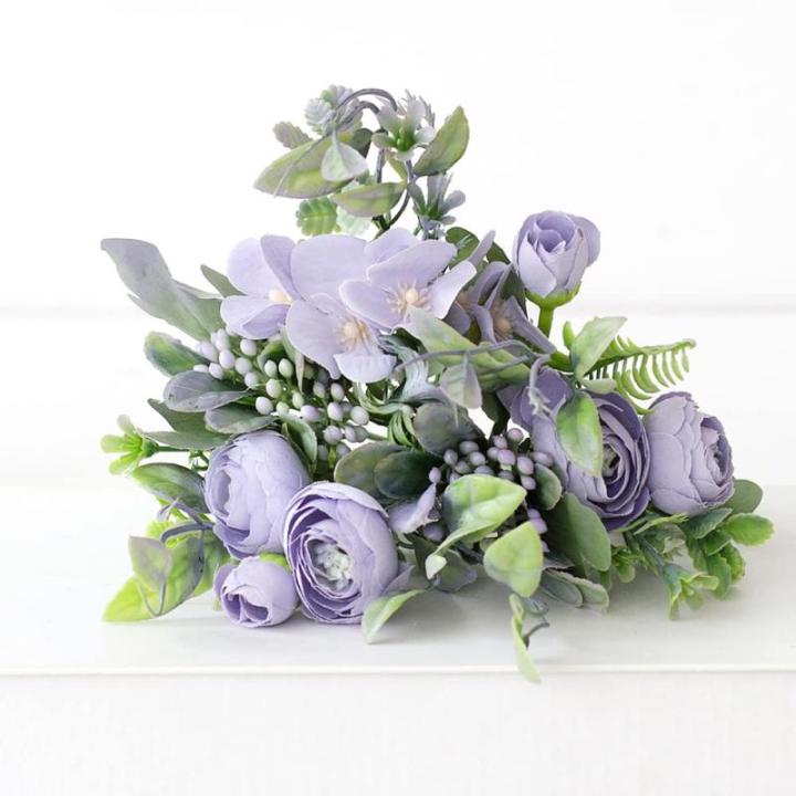 3 stuks kunstbalkonplanten, violet, zijden bloemen, camelia, planten, voor buiten, bloemstukken, , decoratieve als echt plastic boeket voor decoratie