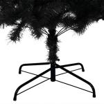 Kunstkerstboom met standaard, 180 cm hoog, kerstdecoratie, hoge kunstdennenboom, pvc en staal, zwart