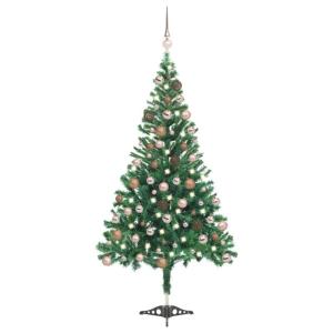 Künstlicher Weihnachtsbaum Beleuchtung Kunstbaum Weihnachten Christbaum Tannenbaum Künstlicher Weihnachtsbaum mit Ständer für Weihnachten DekorationKugeln 120cm 230 Zweige