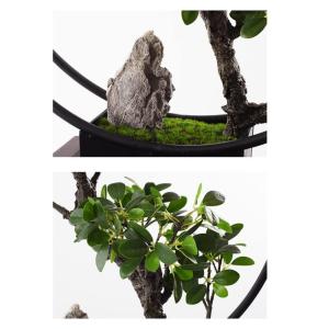 Künstlicher Bonsai-Baum Künstlicher Bonsai-Baum, künstliche Pflanzen, künstliche Bonsai-Pflanze mit Eisenrahmen, Desktop-Zen-Gartendekoration, 19,69'' x 5,51'' x 22,44'' Künst
