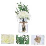 1 Satz Simulierte Vasenornamente Künstliche Blumen mit Vase Dekoration für Zuhause Dekoration für Feiern Hochzeitsdekoration zarte Hochzeitsfeier Blumendekor Seidentuch