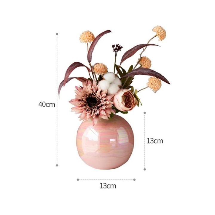 Kunstblumen Künstliche Blumen, Pflanzen, künstliche Blumen, Topfornamente für Heimdekoration, Kunstblumen mit Keramikvasen-Arrangement für jeden Anlass