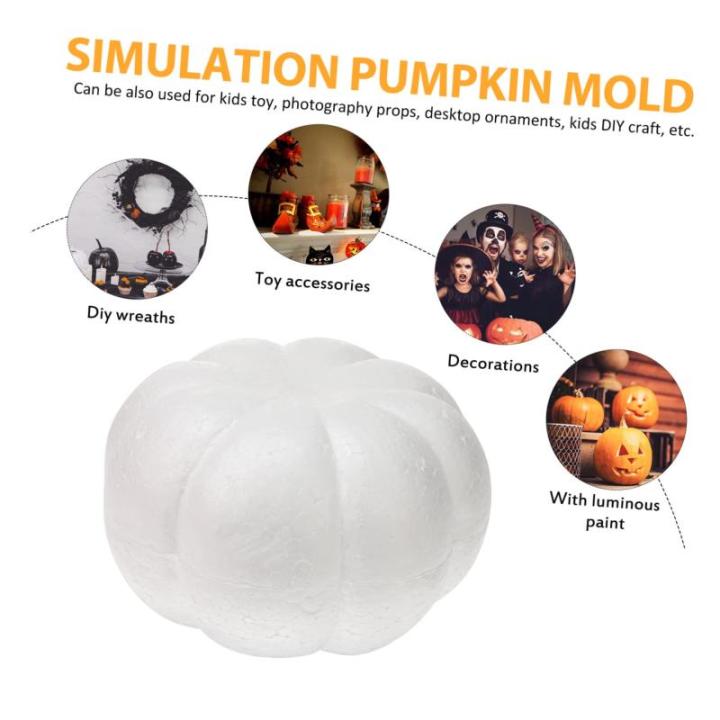 4 Stück Simulation Kürbisform weihnachtsdeko Halloween Dekoration streudekor Halloween Halloween-Kürbis-Handwerk künstliche gefälschte Kürbisse Fälschung weißer Kürbis Min